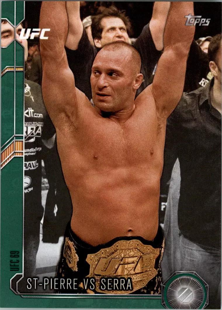 Georges St-Pierre / Matt Serra 2015 Topps UFC Chronicles Base #45 Green