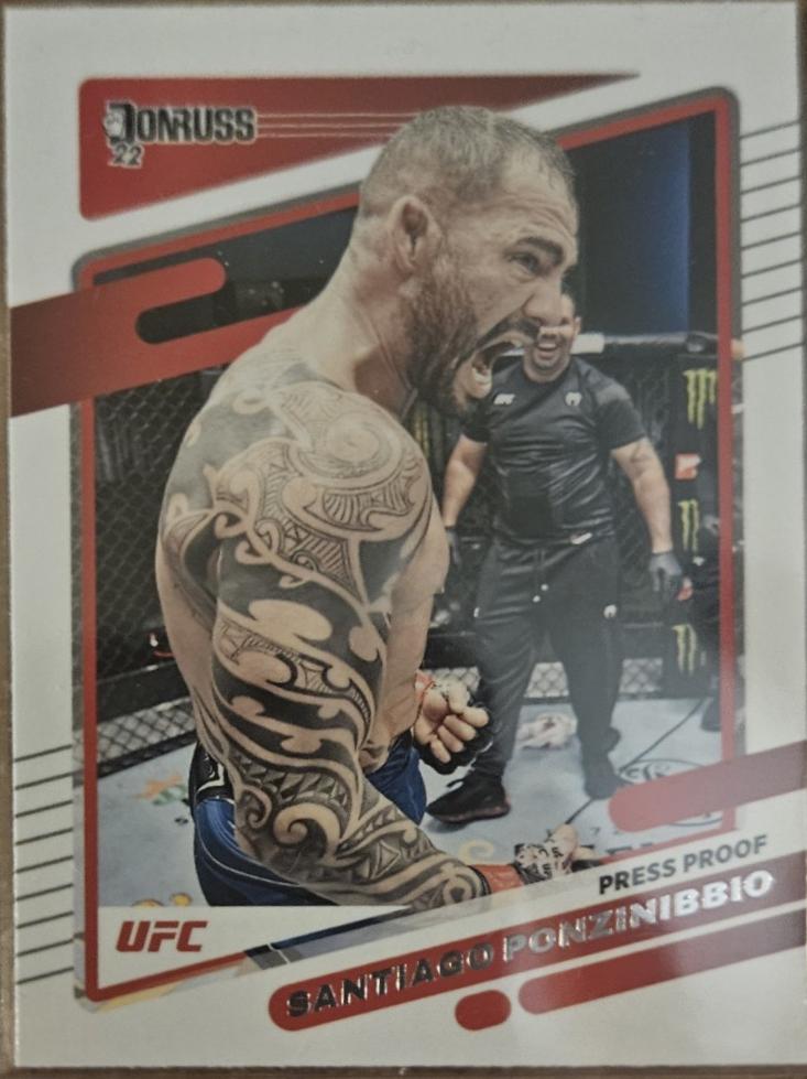 Santiago Ponzinibbio 2022 Panini Donruss UFC Base #147 Press Proof Purple