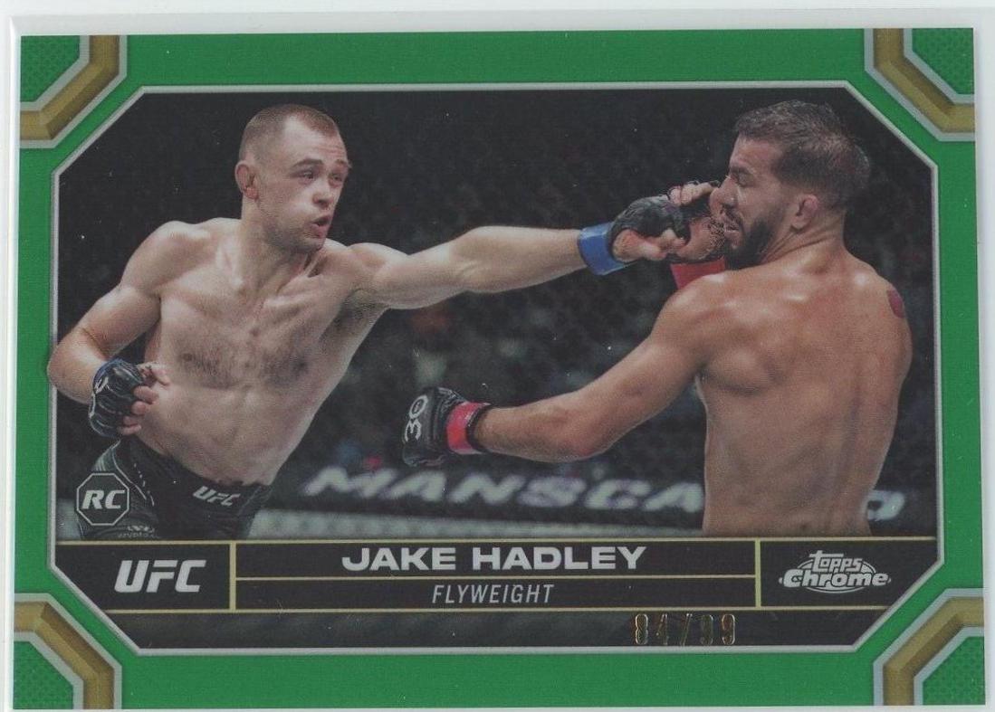 Jake Hadley 2024 Topps Chrome UFC Base #45 Green Refractor
