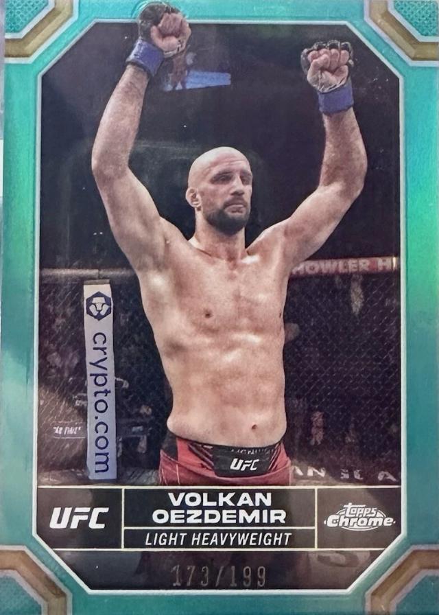 Volkan Oezdemir 2024 Topps Chrome UFC Base #195 Aqua Refractor