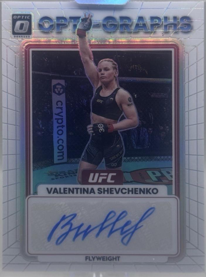 Valentina Shevchenko 2023 Panini Donruss Optic UFC Opti-Graphs #21 Green Autograph
