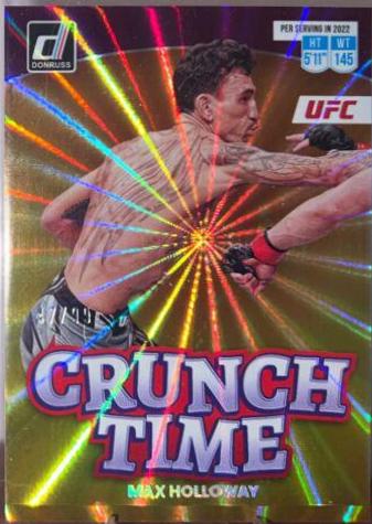 Max Holloway 2023 Panini Donruss UFC Crunch Time #11 Purple Laser