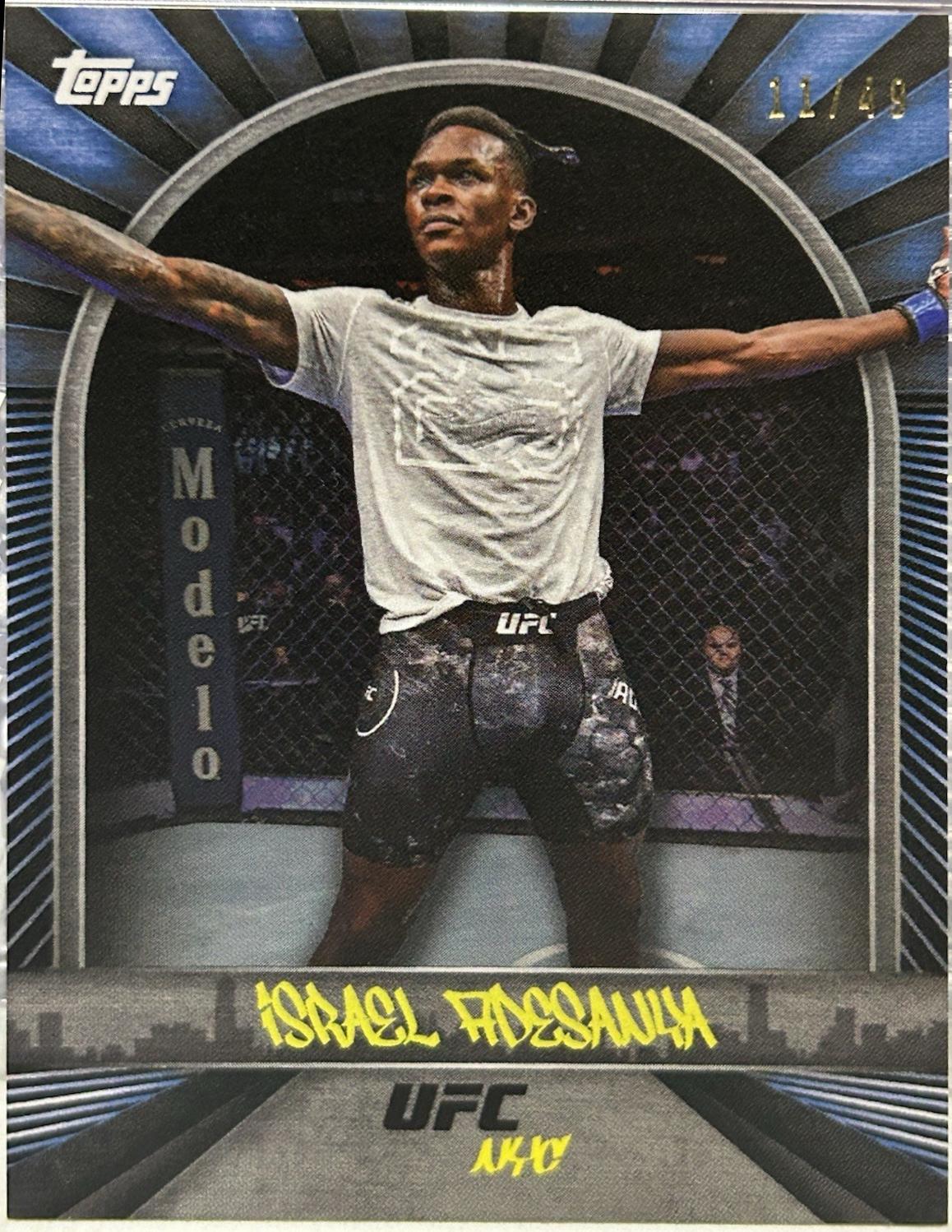 Israel Adesanya 2024 Topps UFC NYC Base #27 Blue