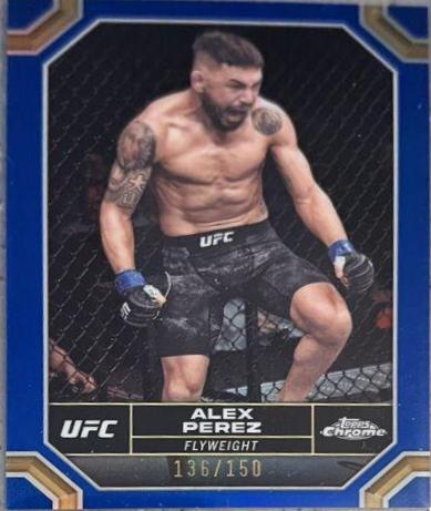Alex Perez 2024 Topps Chrome UFC Base #5 Blue Refractor
