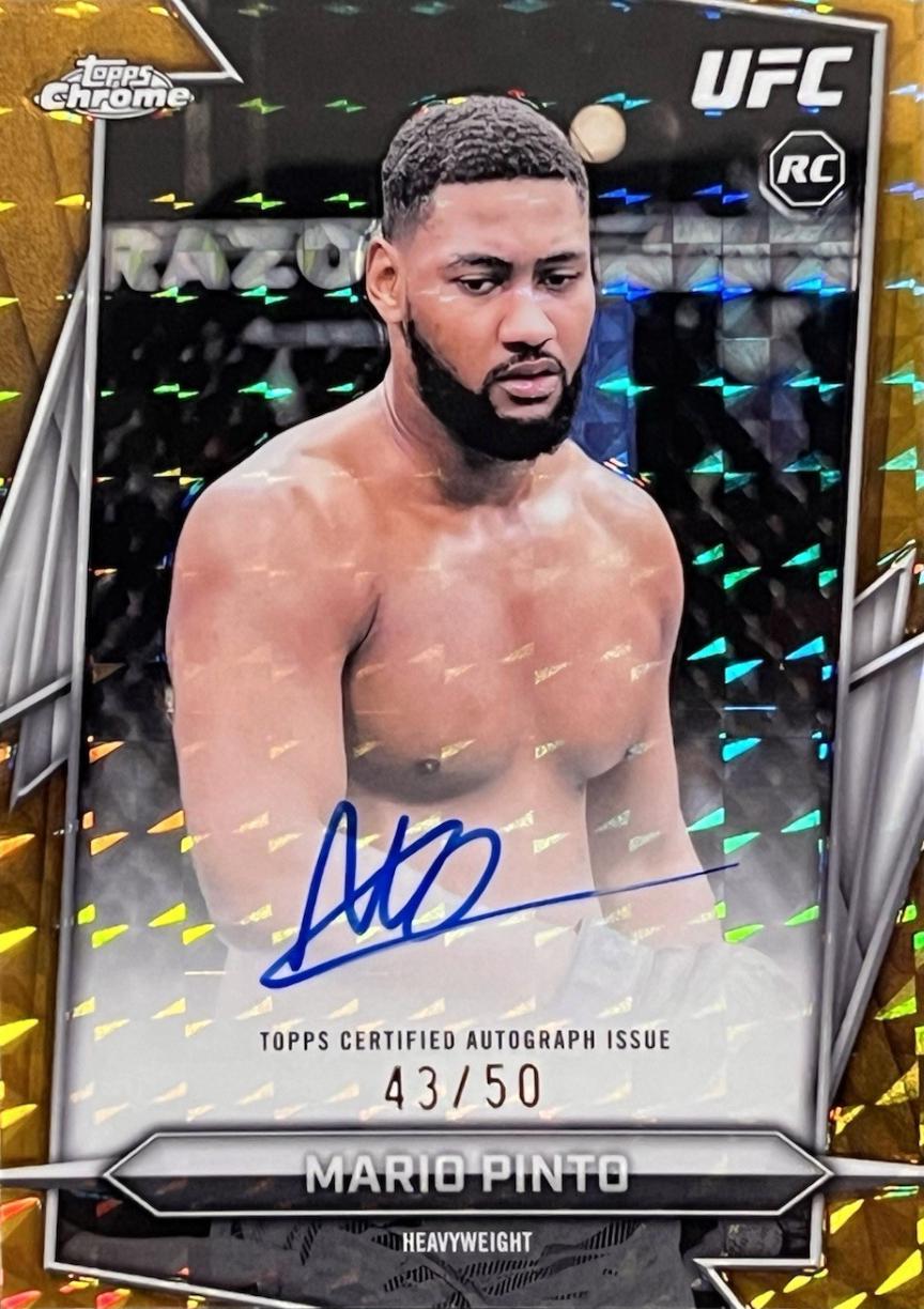 Mario Pinto 2026 Topps Chrome UFC Base Autographs #BAV-MO Gold Geometric Refractor
