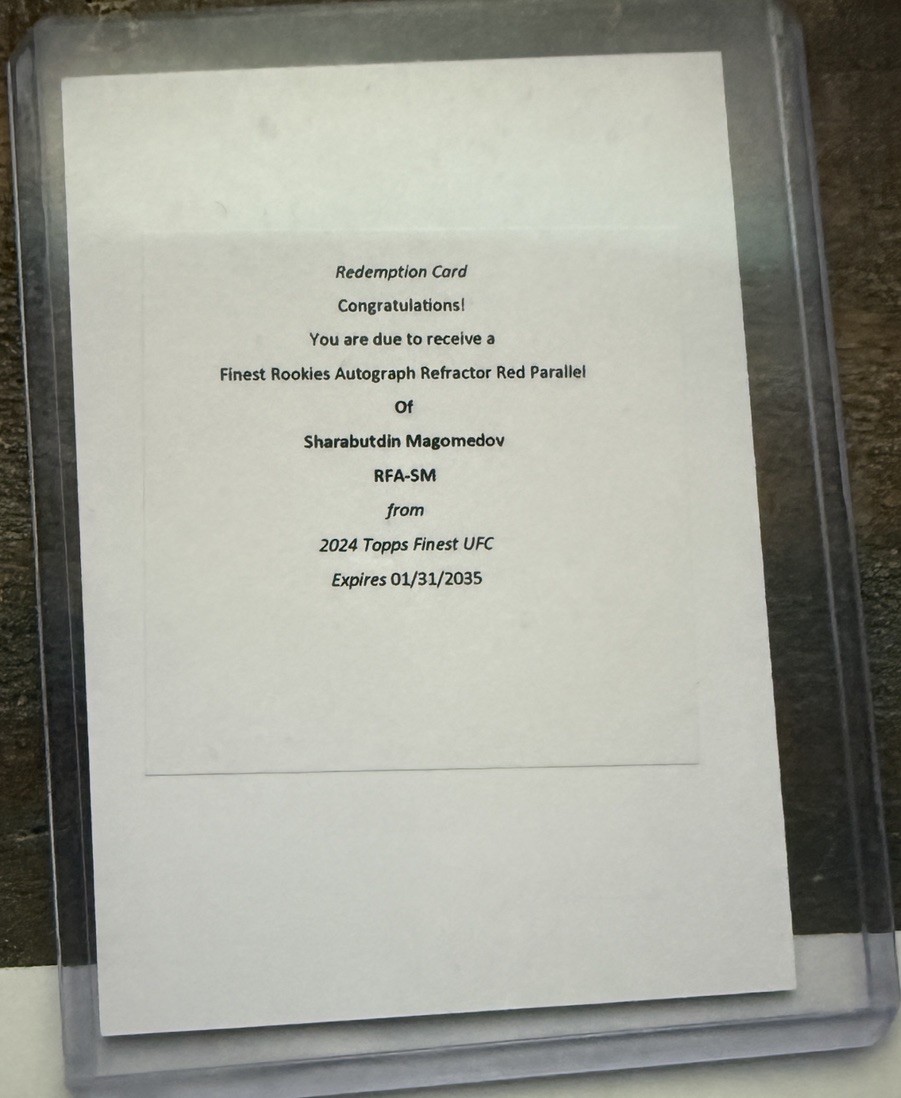 Shara Magomedov 2024 Topps Finest UFC Rookie Finest Autographs #RFA-SM Red Black Vapor Refractor