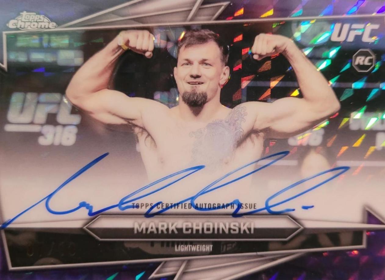 Mark Choinski 2026 Topps Chrome UFC Base Autographs #BAV-MC Purple Geometric Refractor