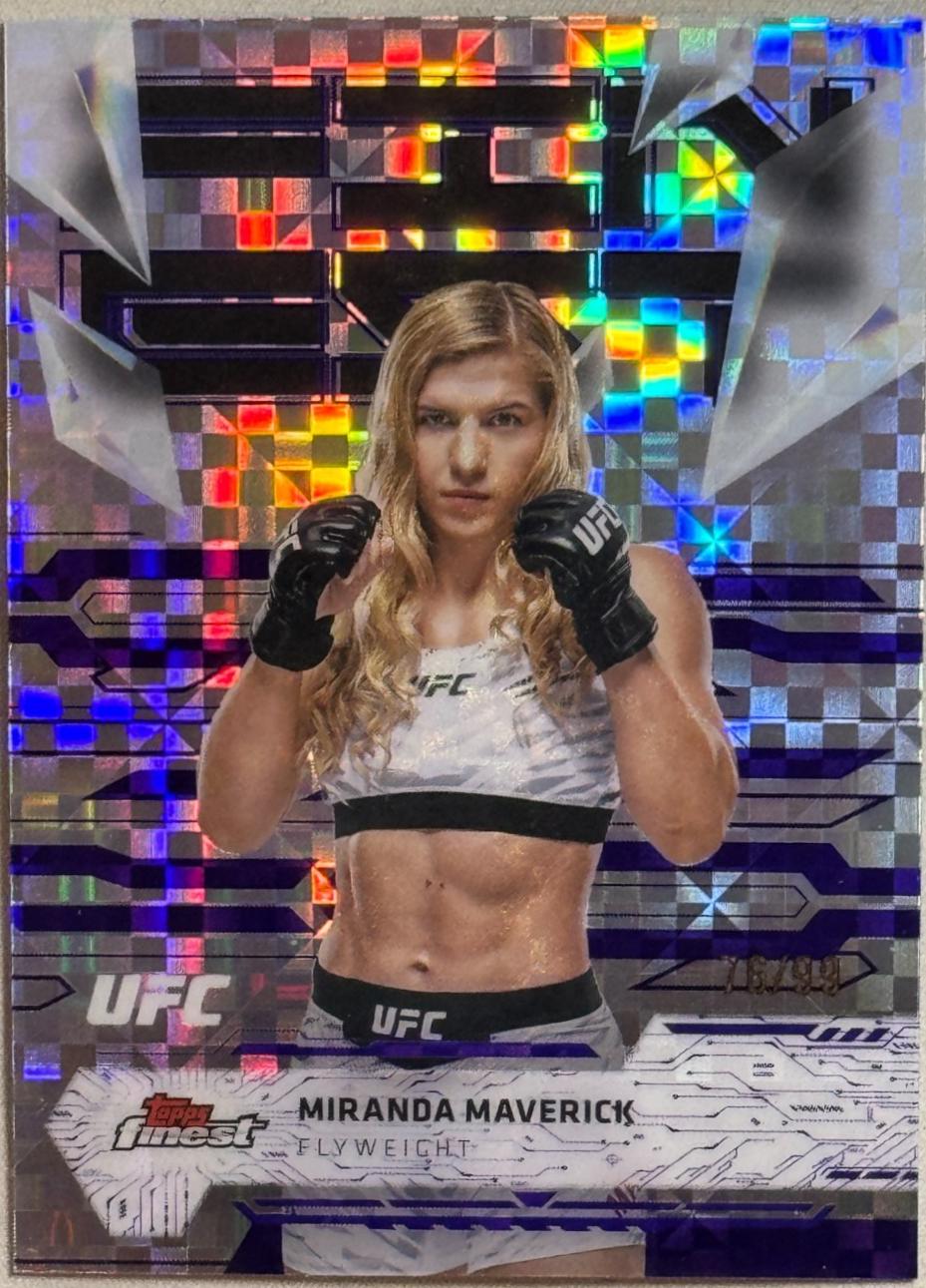 Miranda Maverick 2025 Topps Finest UFC Base Uncommon #157 Purple Checkerboard Refractor