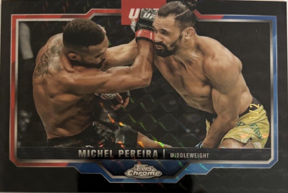 Michel Pereira 2025 Topps Chrome UFC Base #160 Black Geometric Refractor