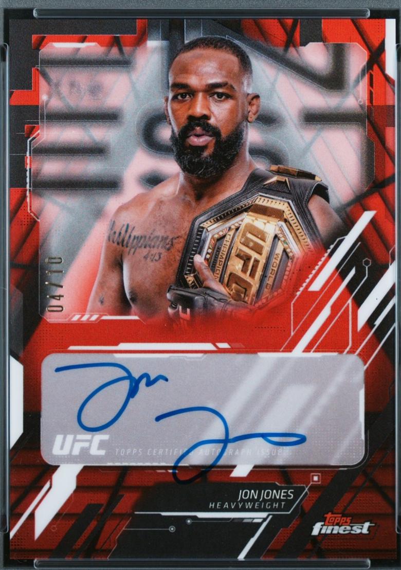Jon Jones 2025 Topps Finest UFC The Finest #TFA-JJ Red Black Vapor Refractor