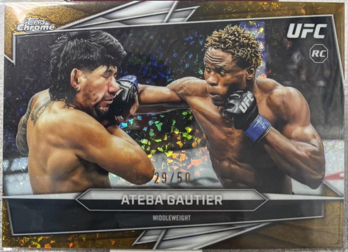 Ateba Gautier 2026 Topps Chrome UFC Base #7 Gold Mini Diamonds Refractor
