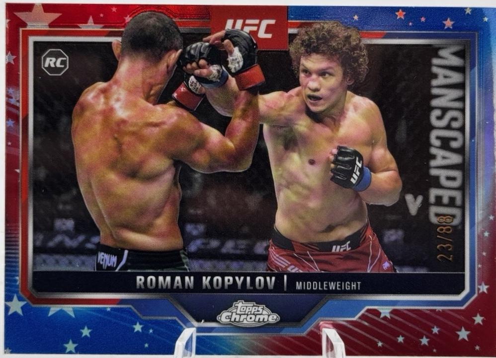 Roman Kopylov 2025 Topps Chrome UFC Base #66 Red White Blue Refractor