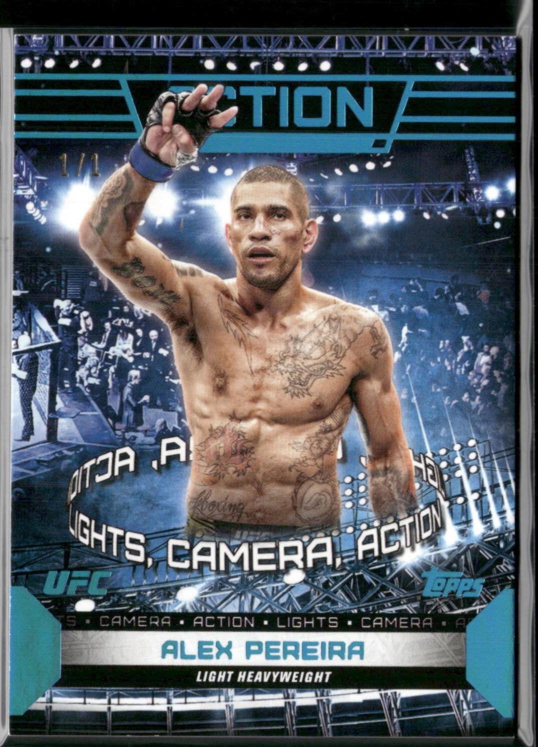 Alex Pereira 2024 Topps Knockout UFC Action (Lights, Camera, Action) #ACT-11 Platinum