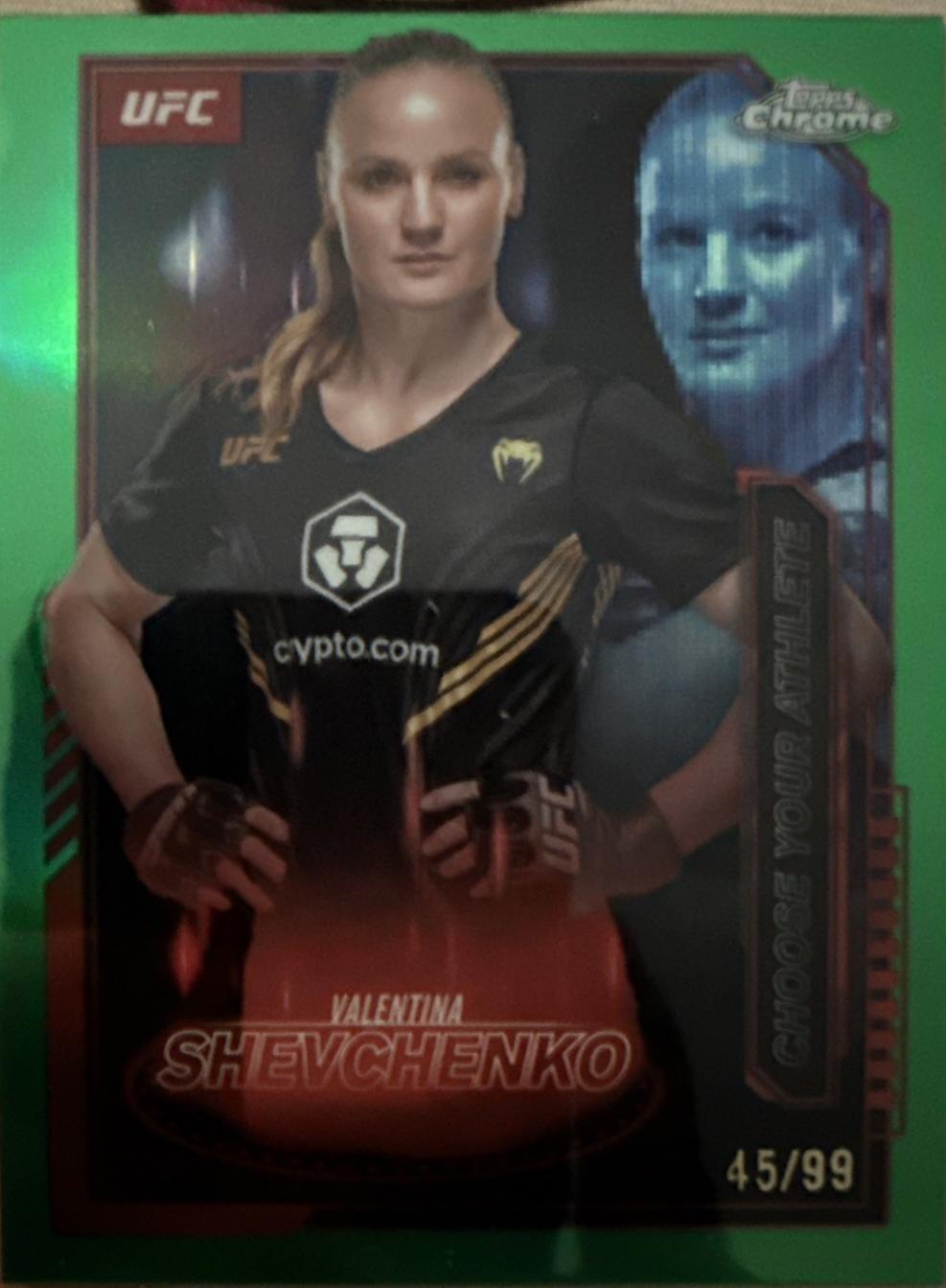 Valentina Shevchenko 2025 Topps Chrome UFC Mission Control #MCL-20 Green Refractor