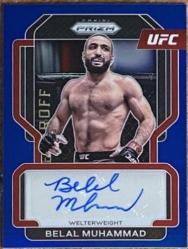 Belal Muhammad 2022 Panini Prizm UFC Signatures #SG-BMH Blue