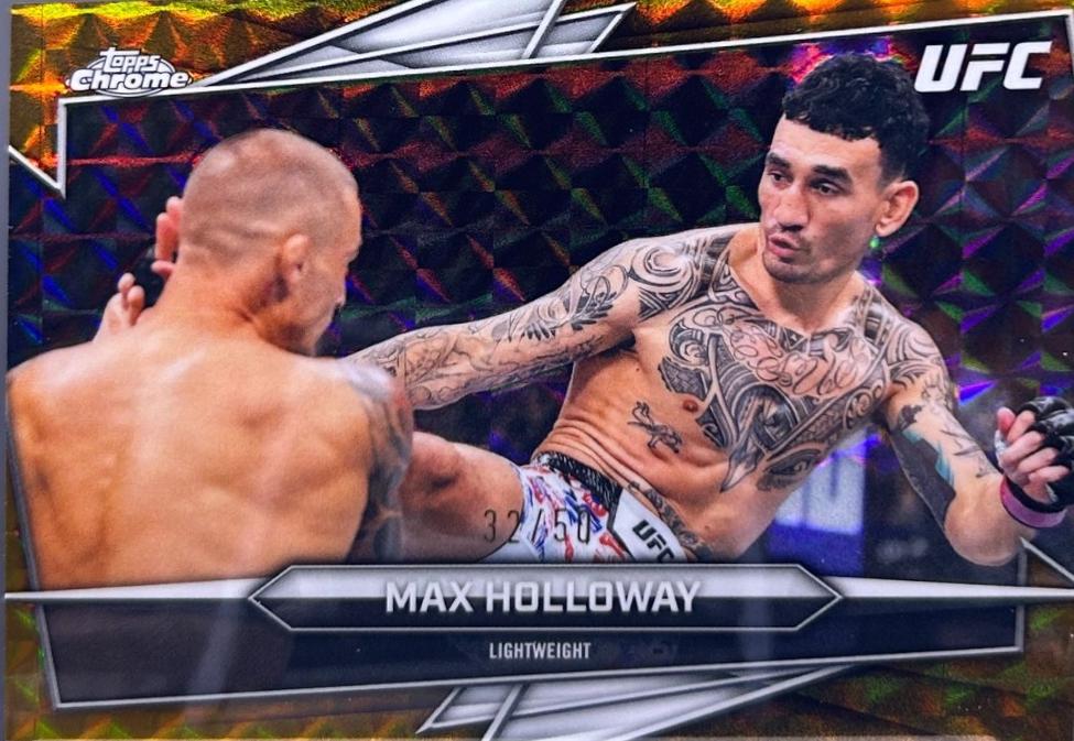 Max Holloway 2026 Topps Chrome UFC Base #100 Gold Refractor