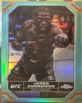 Jared Cannonier 2024 Topps Chrome UFC Base #92 Aqua Refractor