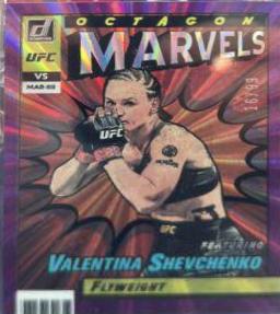 Valentina Shevchenko 2022 Panini Donruss UFC Octagon Marvels #17 Purple Laser