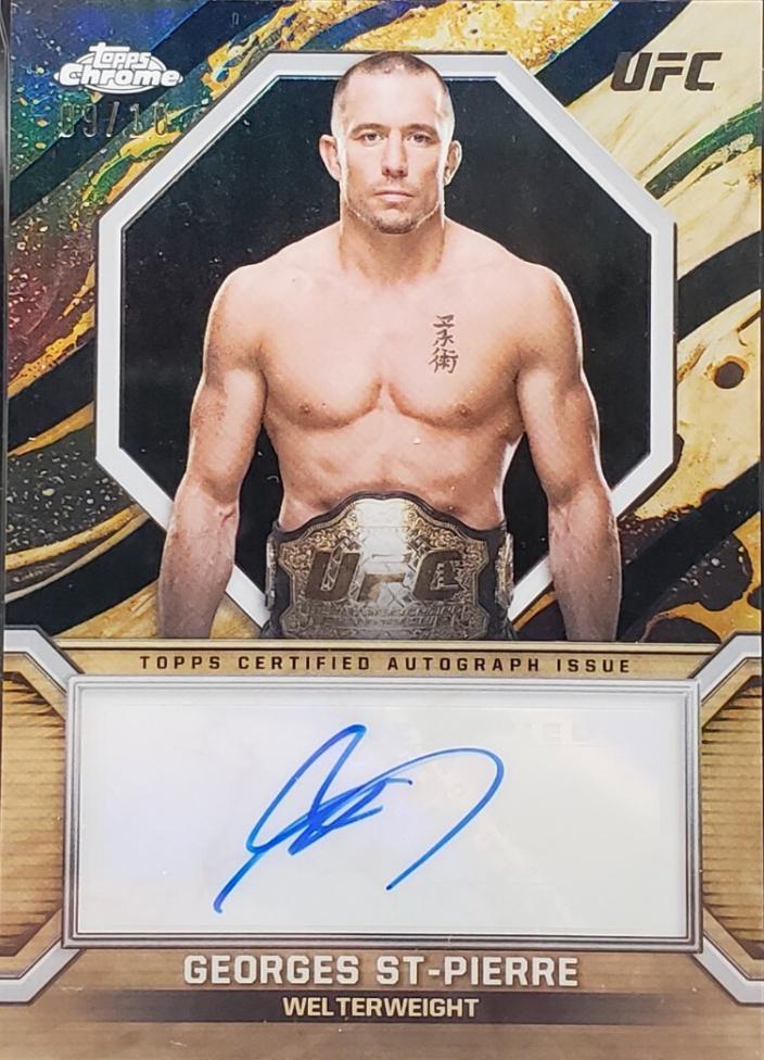 Georges St-Pierre 2024 Topps Chrome UFC Marks of Champions #MOC-GSP Black Refractor
