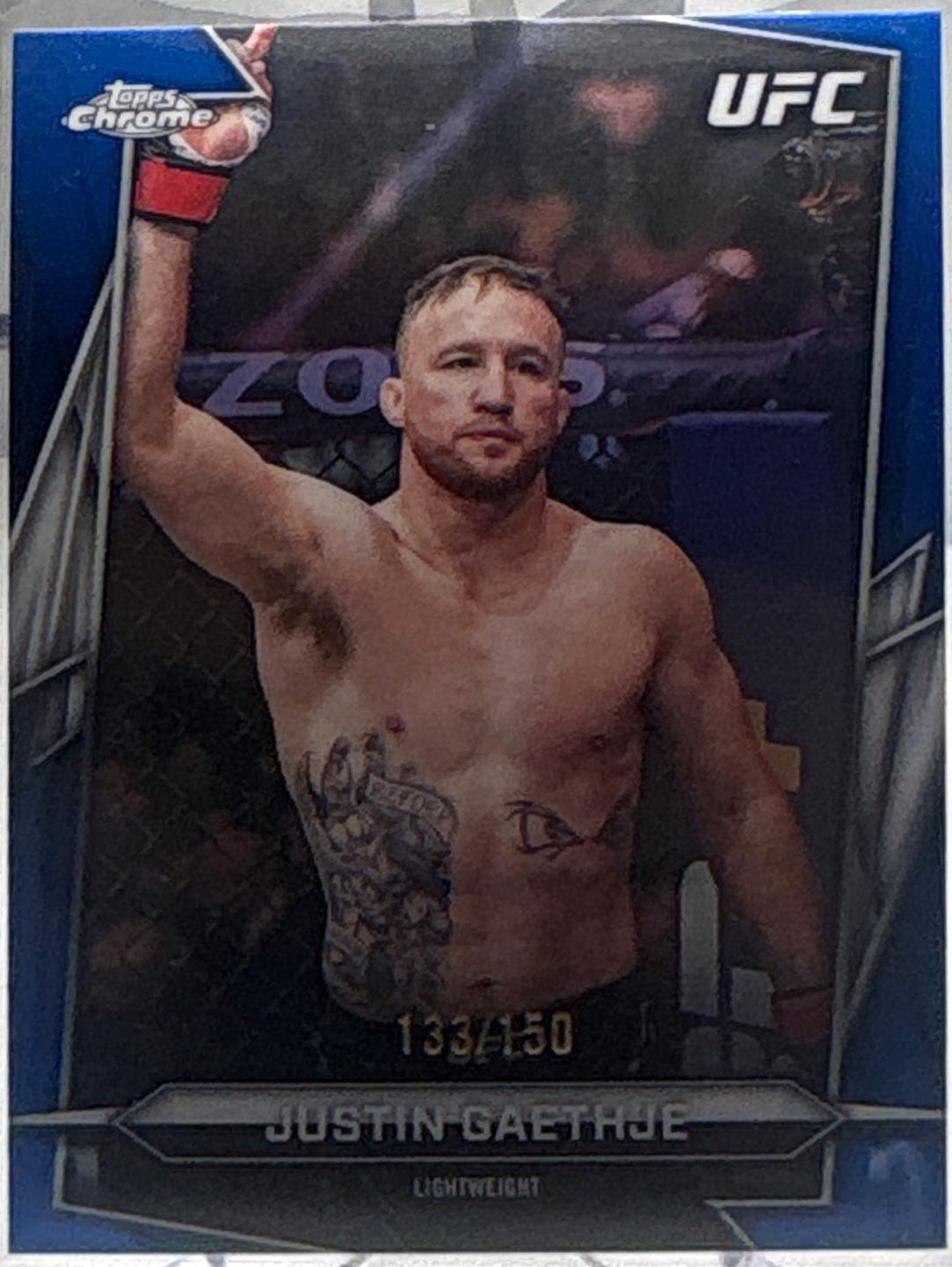Justin Gaethje 2026 Topps Chrome UFC Base #39 Gold Refractor