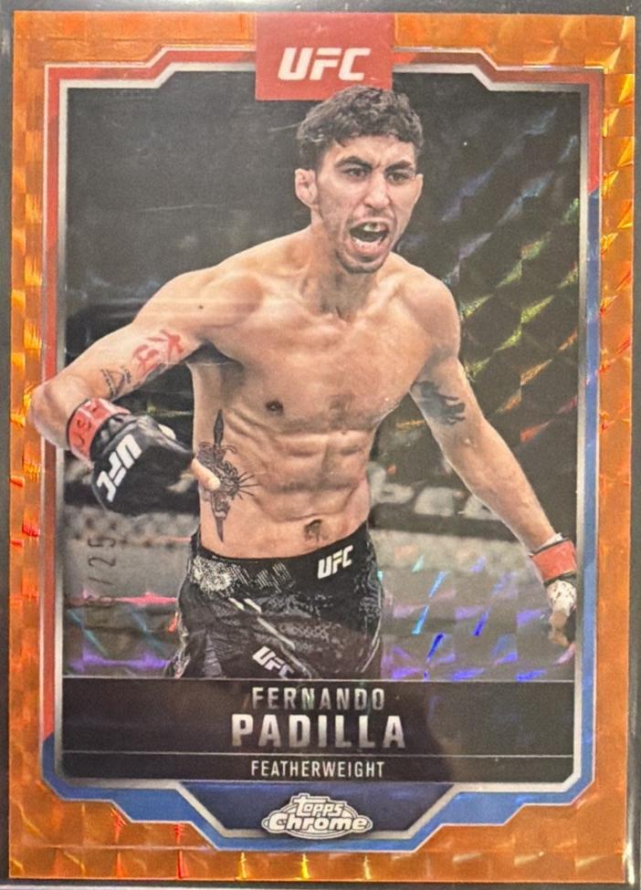 Fernando Padilla 2025 Topps Chrome UFC Base #47 Orange Geometric Refractor