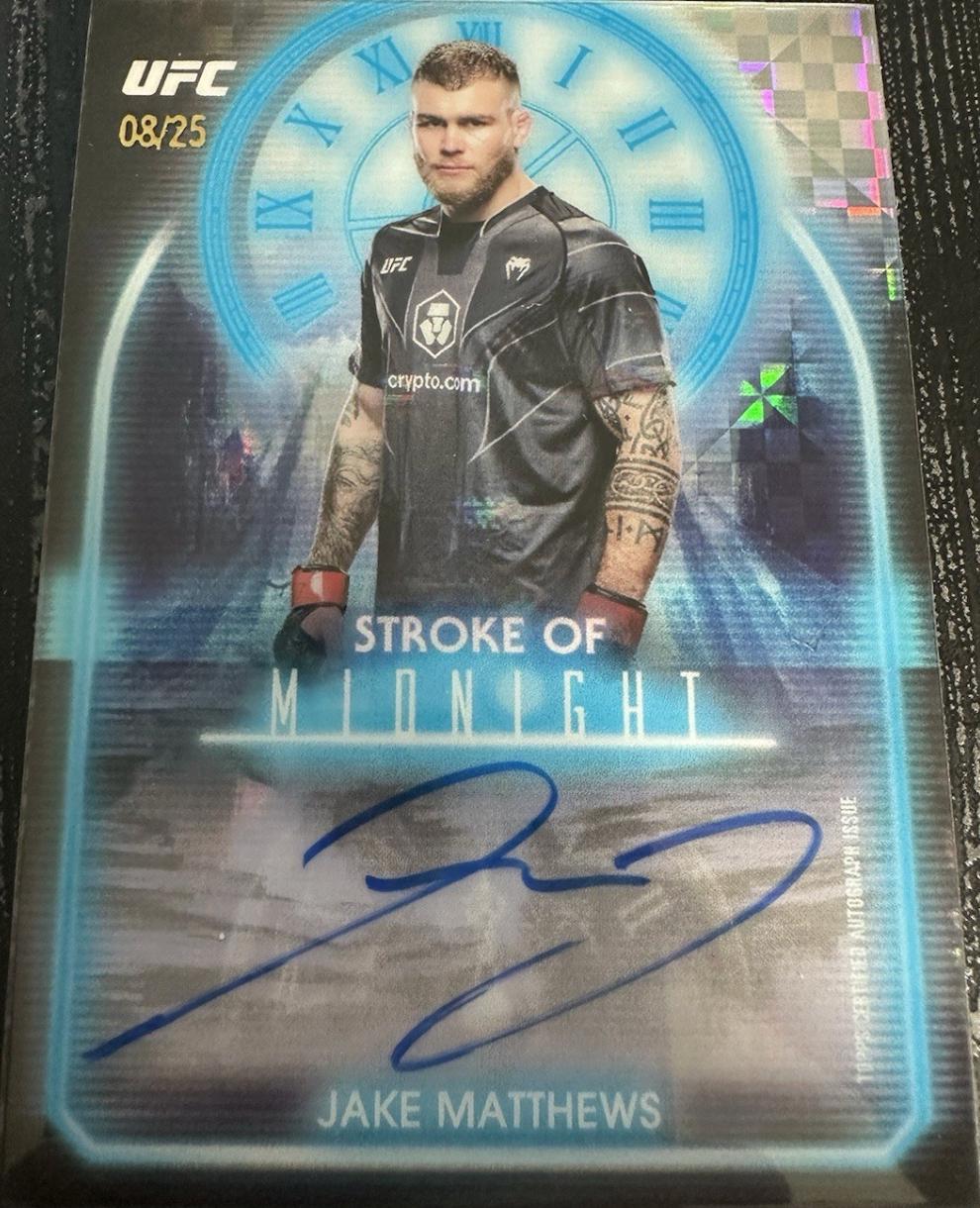 Jake Matthews 2025 Topps Midnight UFC Stroke of Midnight Autographs #SMA-JM Moonrise