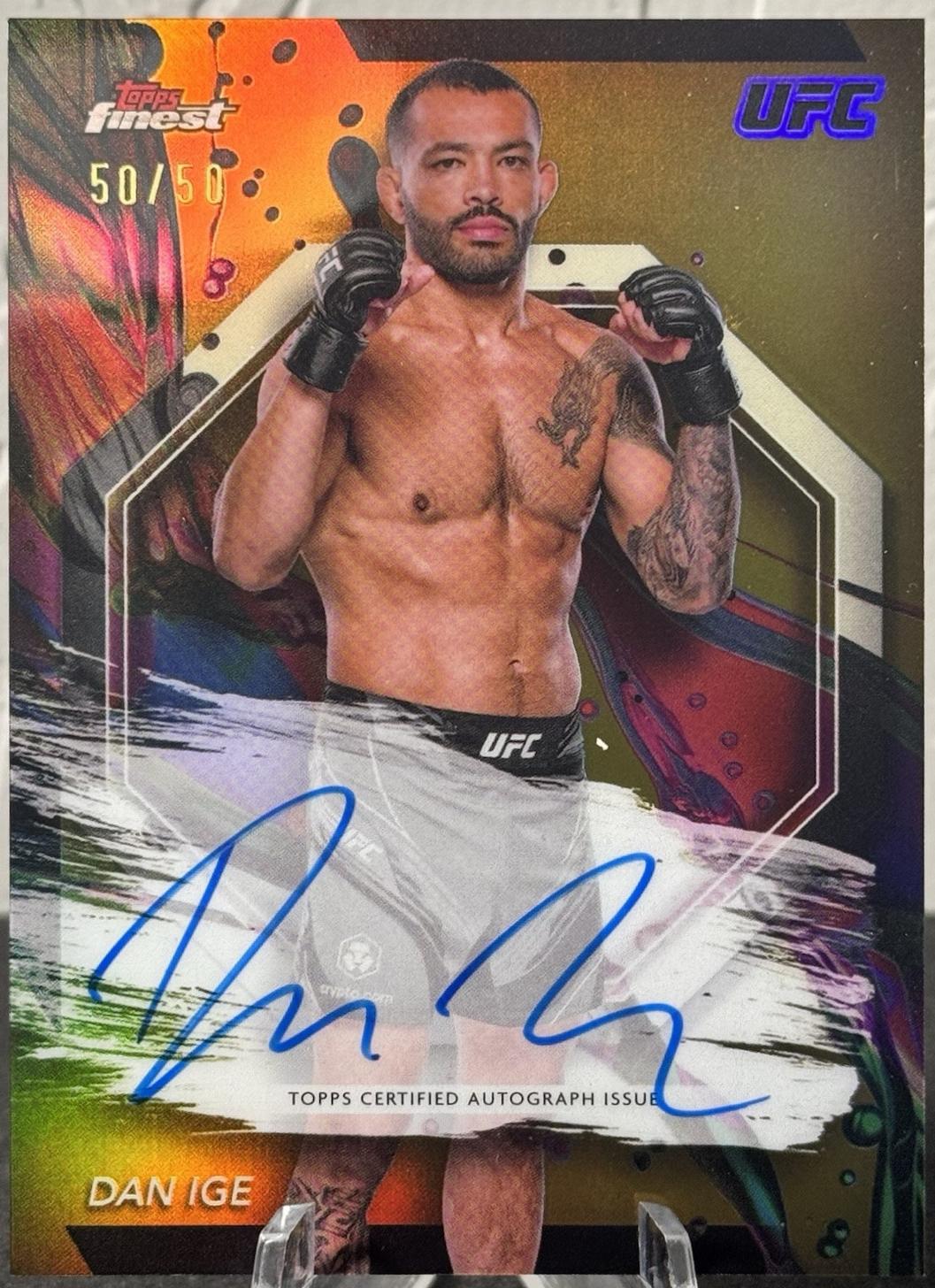 Dan Ige 2024 Topps Finest UFC Finest Autographs #FA-DIG Gold Refractor
