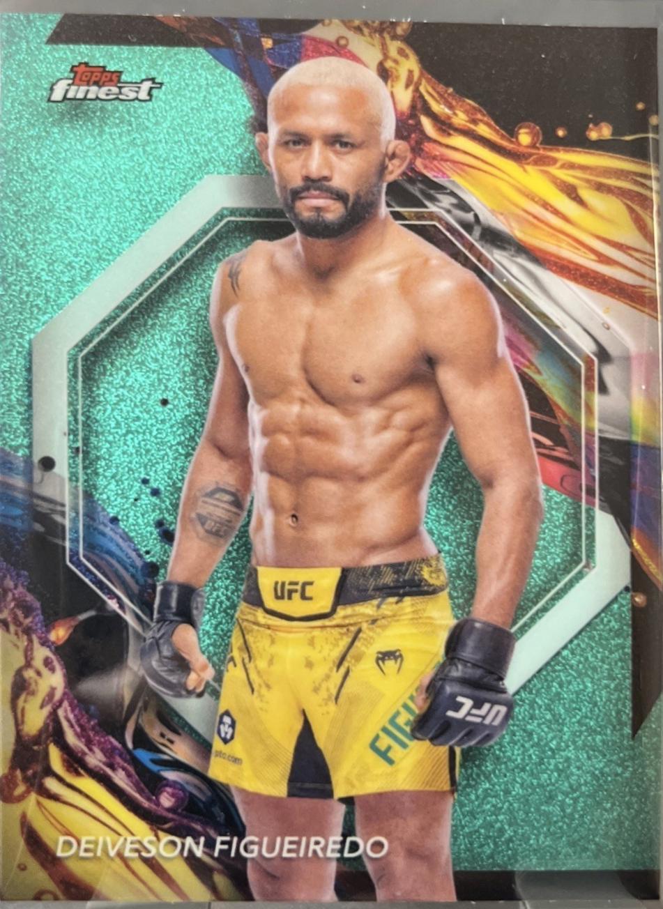 Deiveson Figueiredo 2024 Topps Finest UFC Base Uncommon #198 Aqua Glitter Refractor