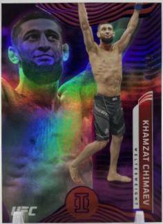 Khamzat Chimaev 2022 Panini Chronicles UFC Base Illusions #274 Gold