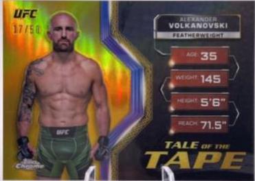 Alexander Volkanovski 2024 Topps Chrome UFC Tale of the Tape #TFT-7 Gold Refractor