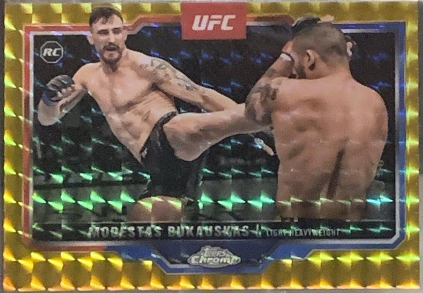 Modestas Bukauskas 2025 Topps Chrome UFC Base #8 Gold Geometric Refractor