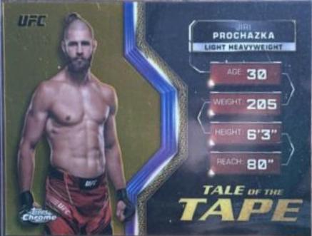Jiri Prochazka 2024 Topps Chrome UFC Tale of the Tape #TFT-20 Gold Refractor