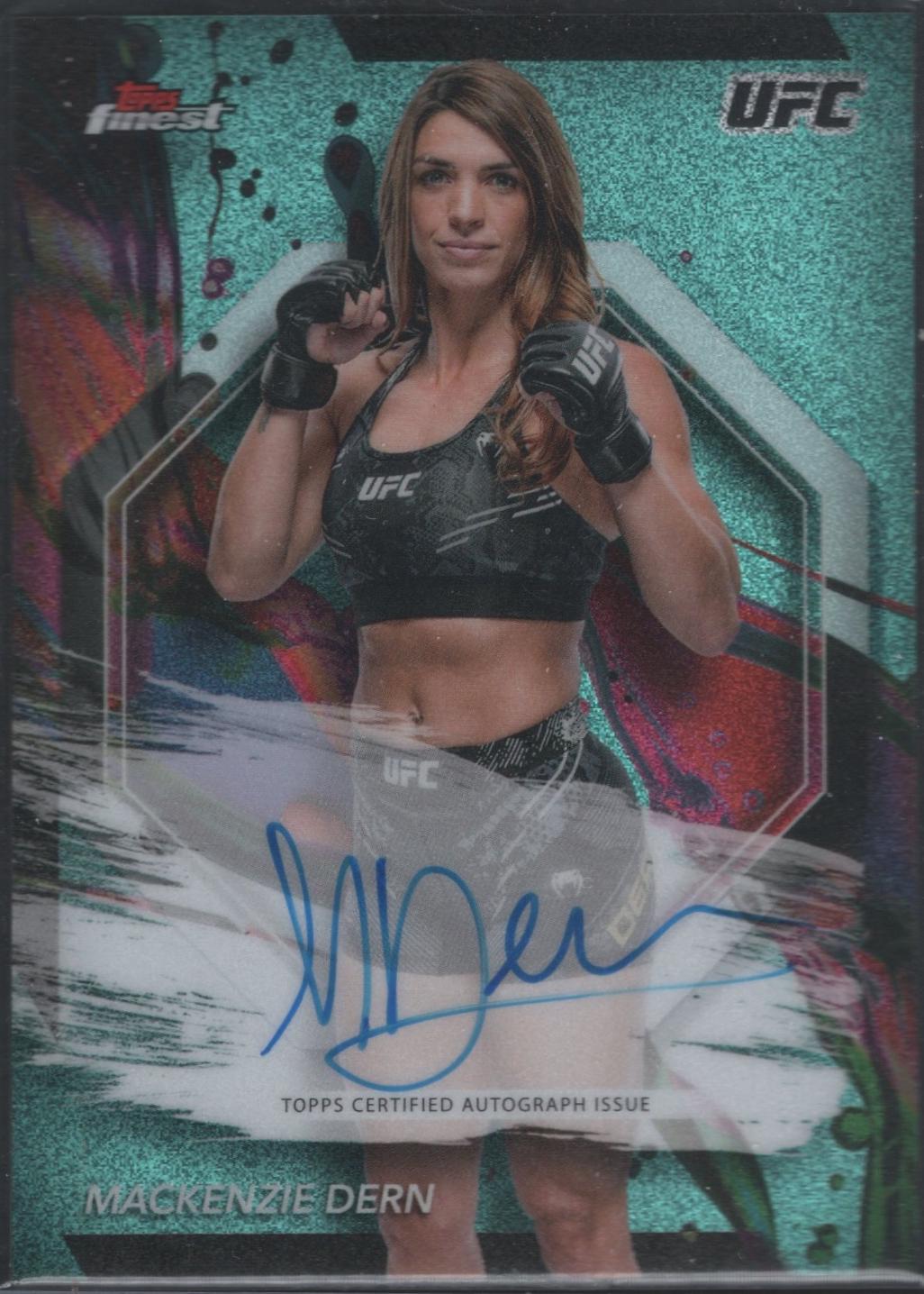Mackenzie Dern 2024 Topps Finest UFC Finest Autographs #FA-MDN Aqua Glitter Refractor