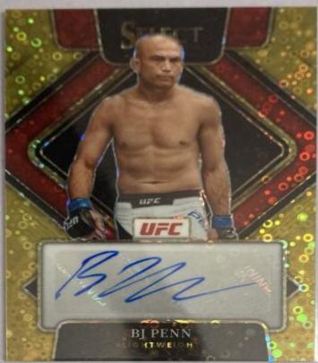 BJ Penn 2022 Panini Select UFC Signatures #39 Gold Disco