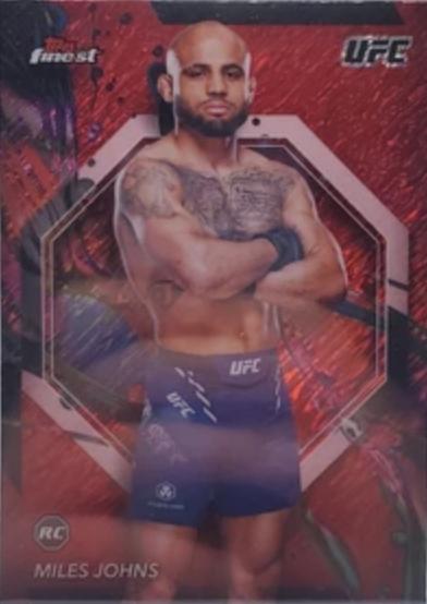 Miles Johns 2024 Topps Finest UFC Base Common #3 Red Shimmer Refractor