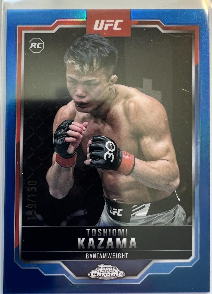 Toshiomi Kazama 2025 Topps Chrome UFC Base #150 Blue Refractor