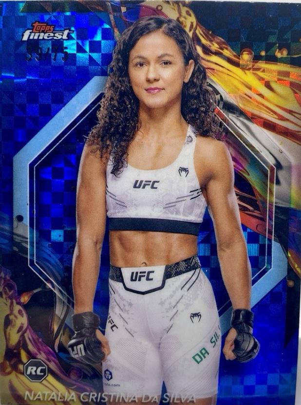 Natalia Silva 2024 Topps Finest UFC Base Uncommon #169 Blue Checkerboard Refractor