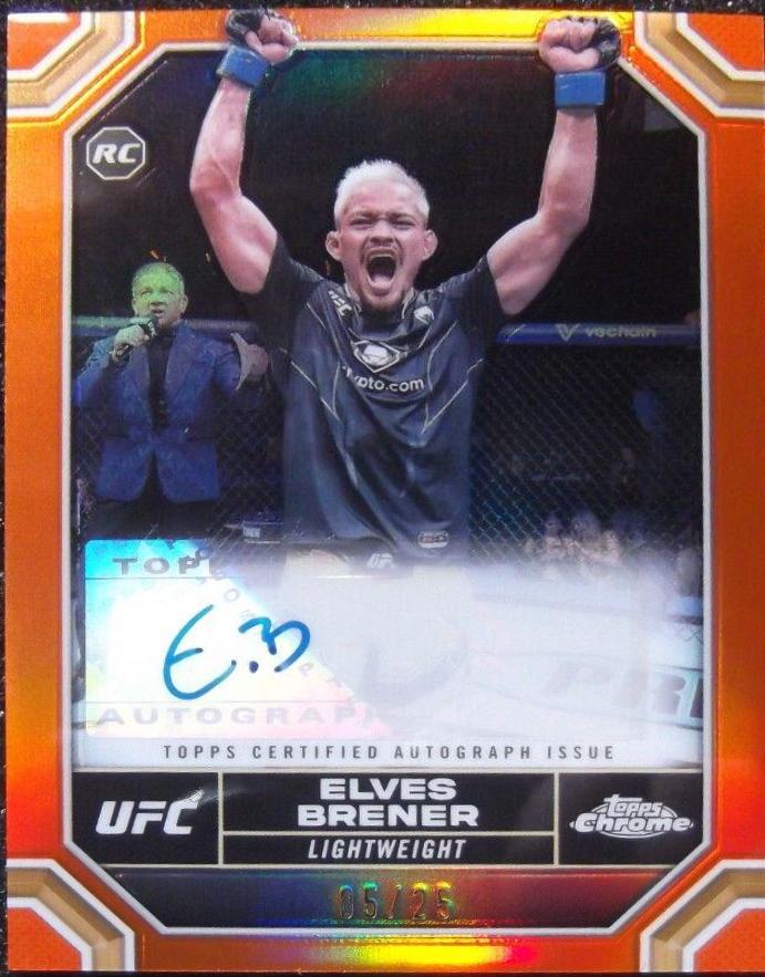 Elves Brener 2024 Topps Chrome UFC Chrome Rookie Autographs #CRA-EBR Orange Refractor