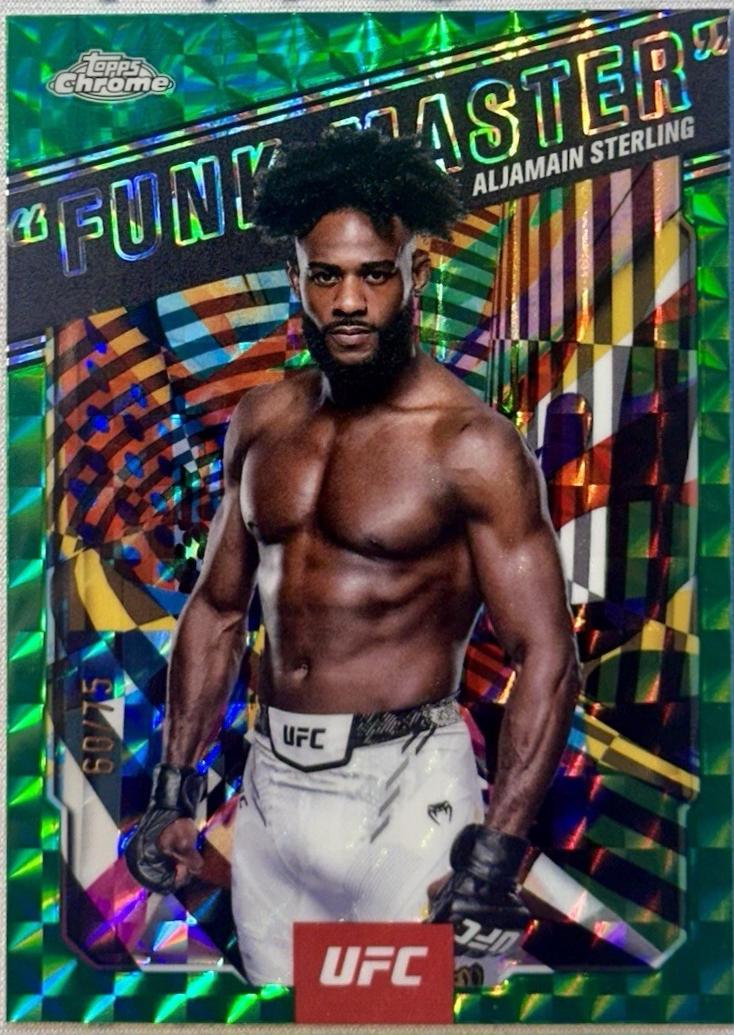 Aljamain Sterling 2025 Topps Chrome UFC AKA #AKA-13 Geometric Green Refractor