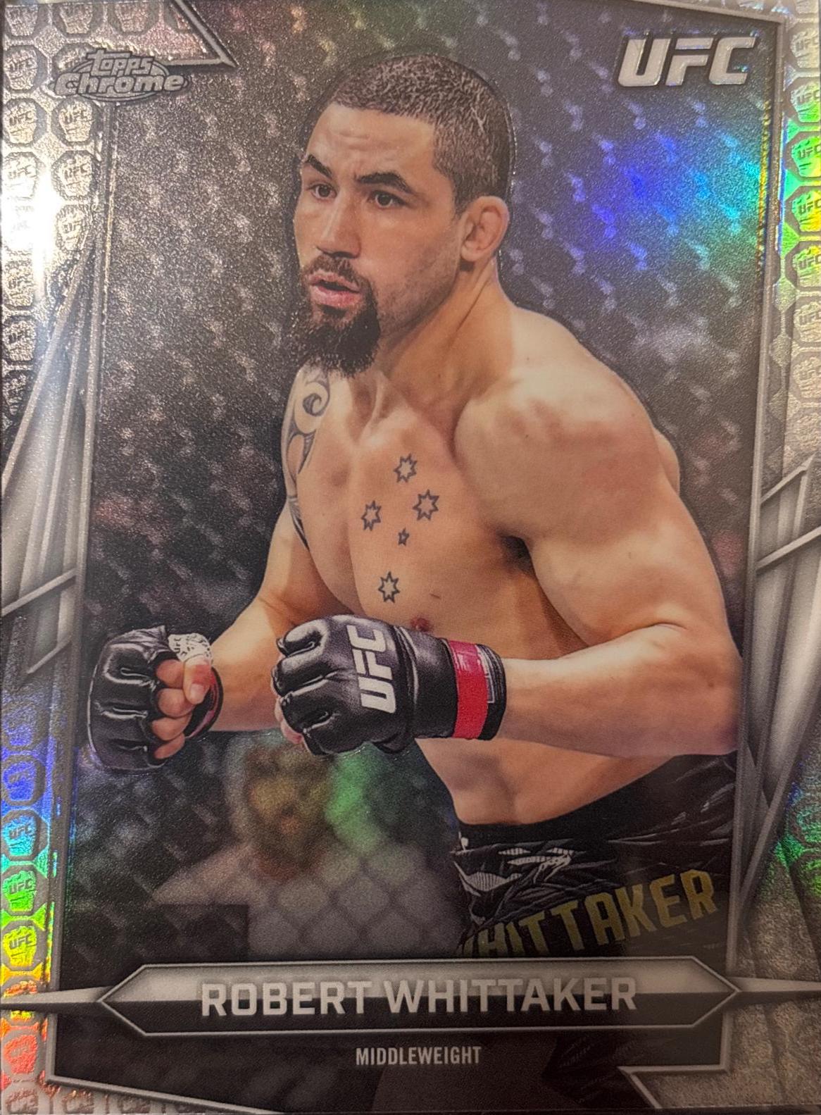 Robert Whittaker 2026 Topps Chrome UFC Base #161 UFC Glove Refractor