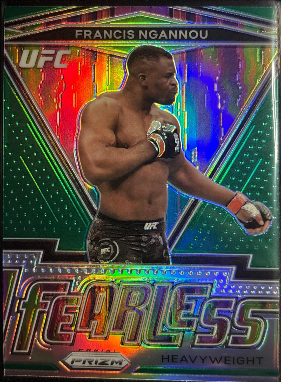 Francis Ngannou 2021 Panini Prizm UFC Fearless #9 Green