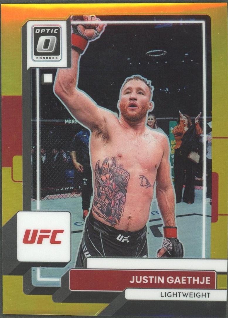 Justin Gaethje 2023 Panini Donruss Optic UFC Base #71 Gold