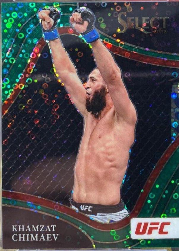 Khamzat Chimaev 2022 Panini Select UFC Octagonside #277 Green Disco
