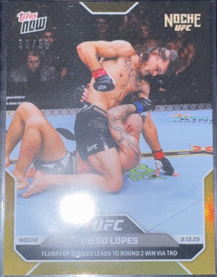 Diego Lopes Topps Now UFC Base #29 Gold Foil