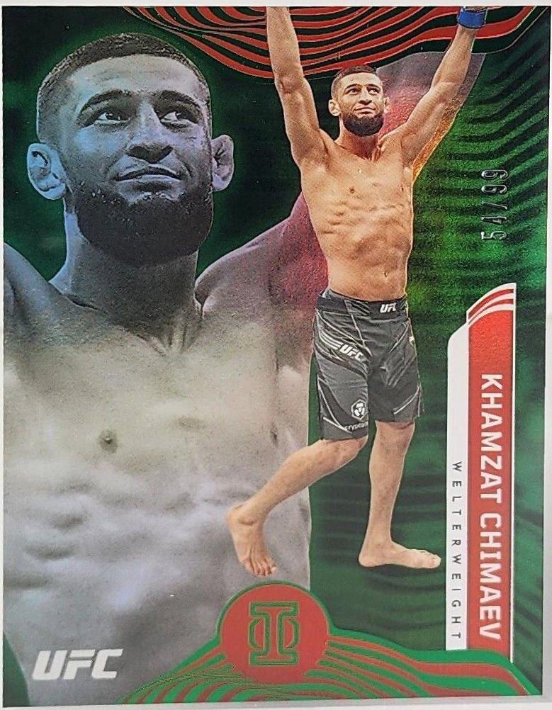 Khamzat Chimaev 2022 Panini Chronicles UFC Base Illusions #274 Green