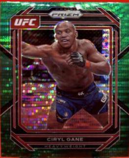 Ciryl Gane 2023 Panini Prizm UFC Base #115 Green Pulsar