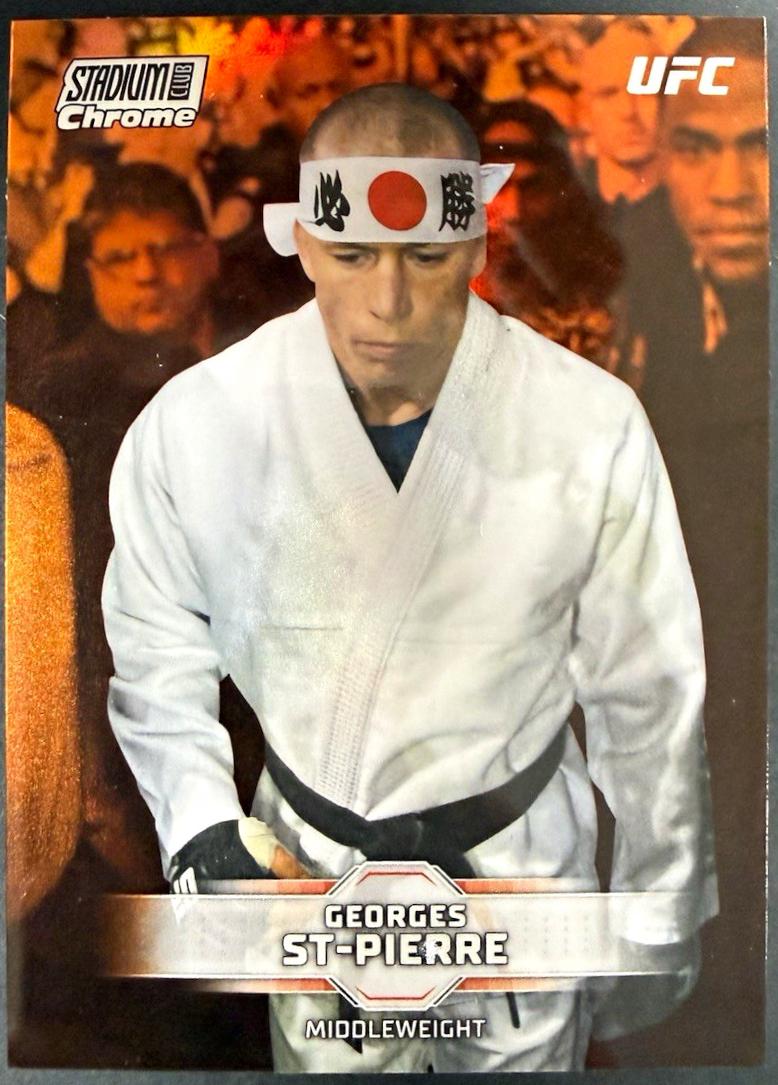 Georges St-Pierre 2026 Topps Stadium Club UFC Chrome Base #CB-63 Orange Refractor