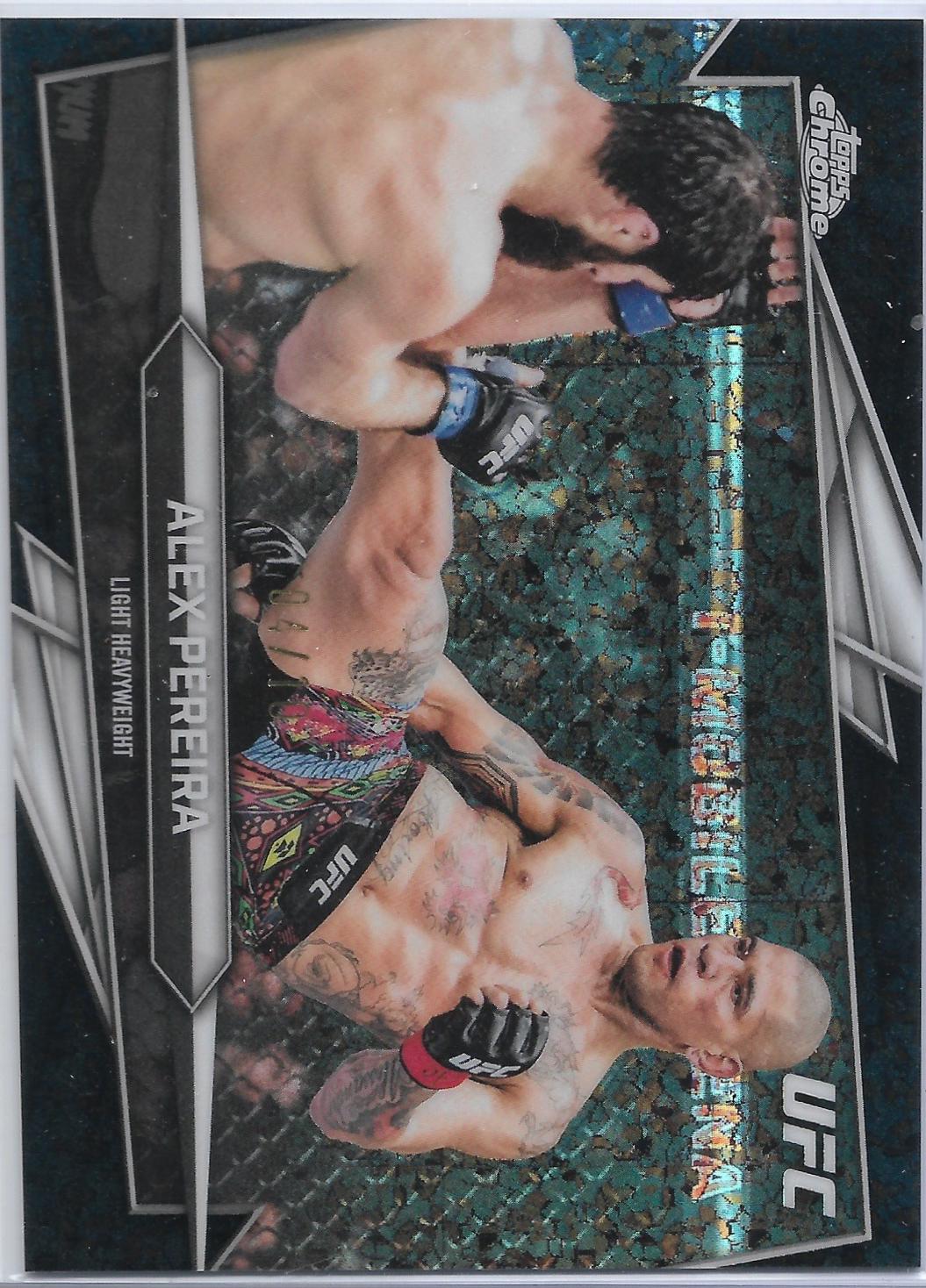 Alex Pereira 2026 Topps Chrome UFC Base #90 Black Refractor