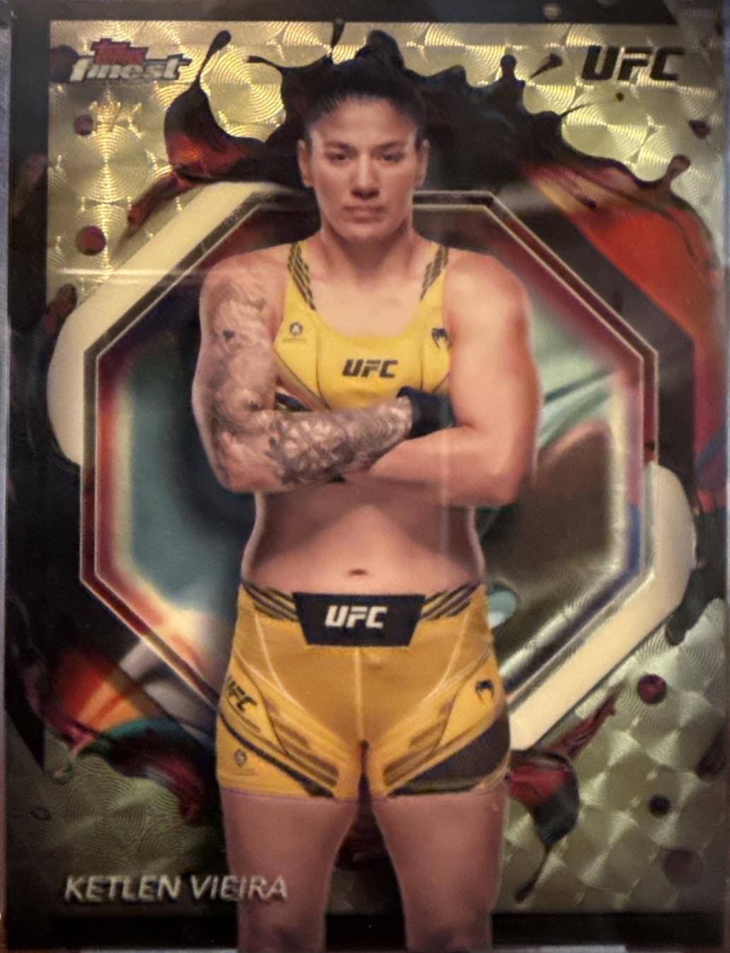 Ketlen Vieira 2024 Topps Finest UFC Base Rare #215 Refractor