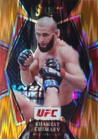 Khamzat Chimaev 2022 Panini Select UFC Premier Level #135 Orange Flash